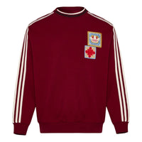 adidas FW25 Crafted Crewneck Jumper Asia Sizing 'Burgundy' KU1423