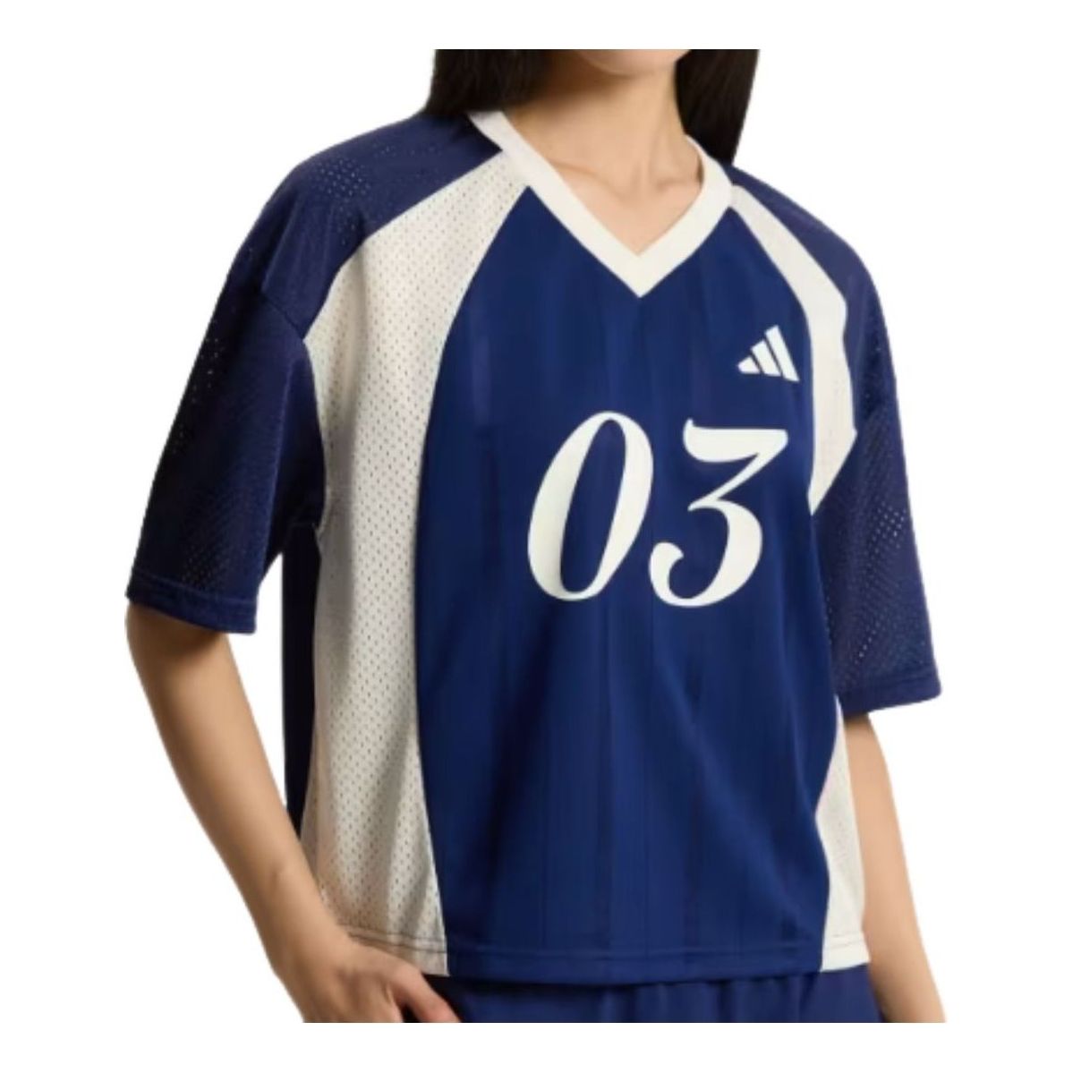 (WMNS) adidas Material Mix Tiro Tee Asia Sizing 'Dark Blue' KZ2339