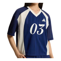 (WMNS) adidas Material Mix Tiro Tee Asia Sizing 'Dark Blue' KZ2339