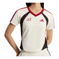 (WMNS) adidas Slim Fit Tiro Tee Asia Sizing 'Off White' KZ2387