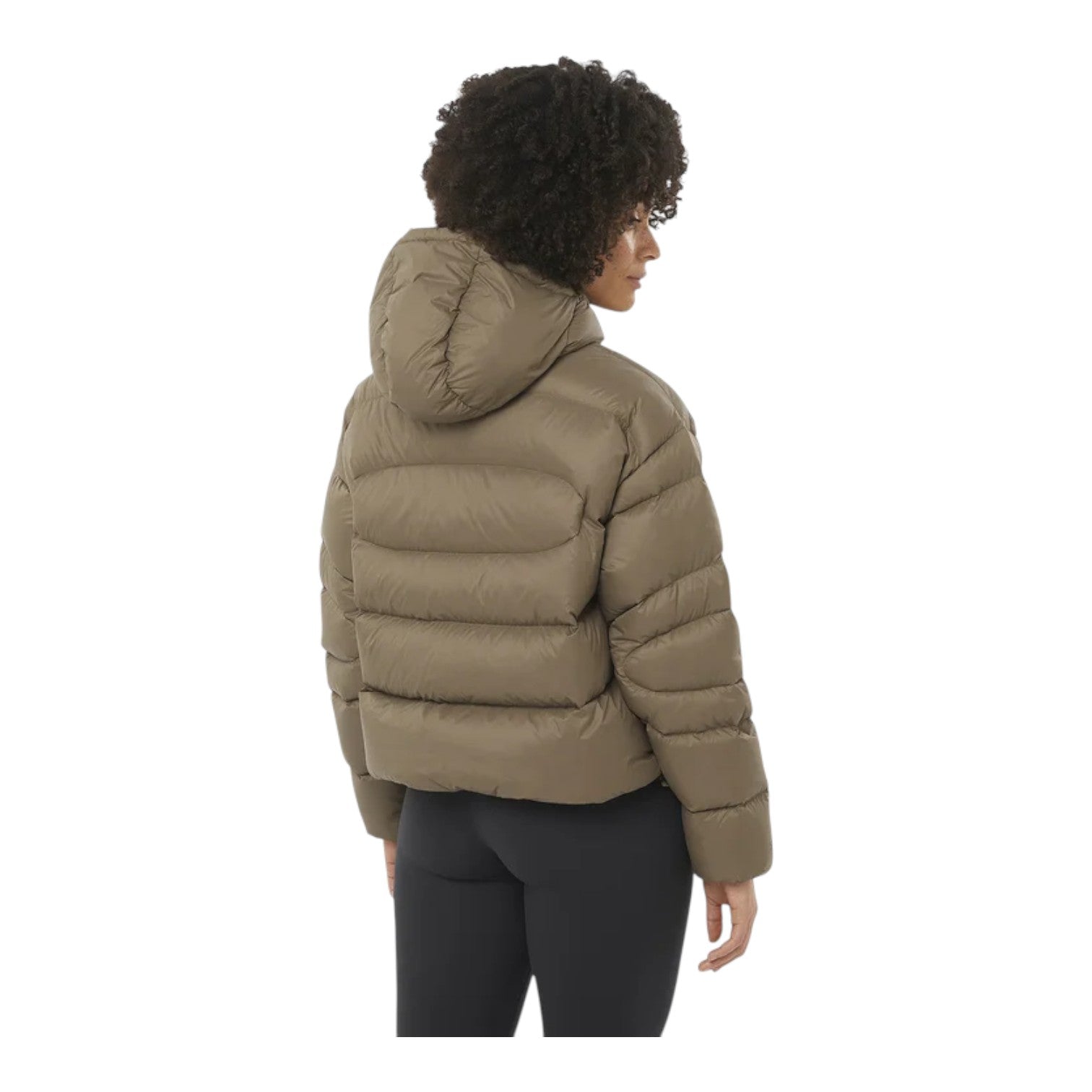 (WMNS) Salomon Outline Novelty Cropped Down Hooded Jacket 'Shitake' C22774