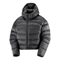 (WMNS) Salomon Outline Novelty Cropped Down Hooded Jacket 'Deep Black' C22775