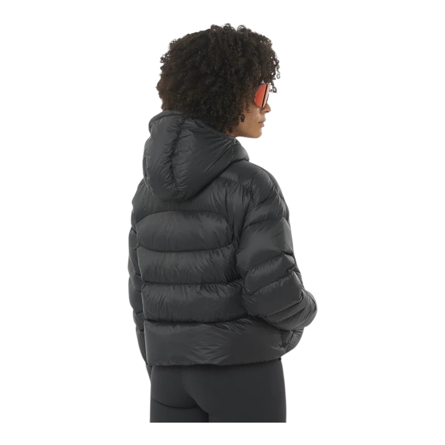 (WMNS) Salomon Outline Novelty Cropped Down Hooded Jacket 'Deep Black' C22775