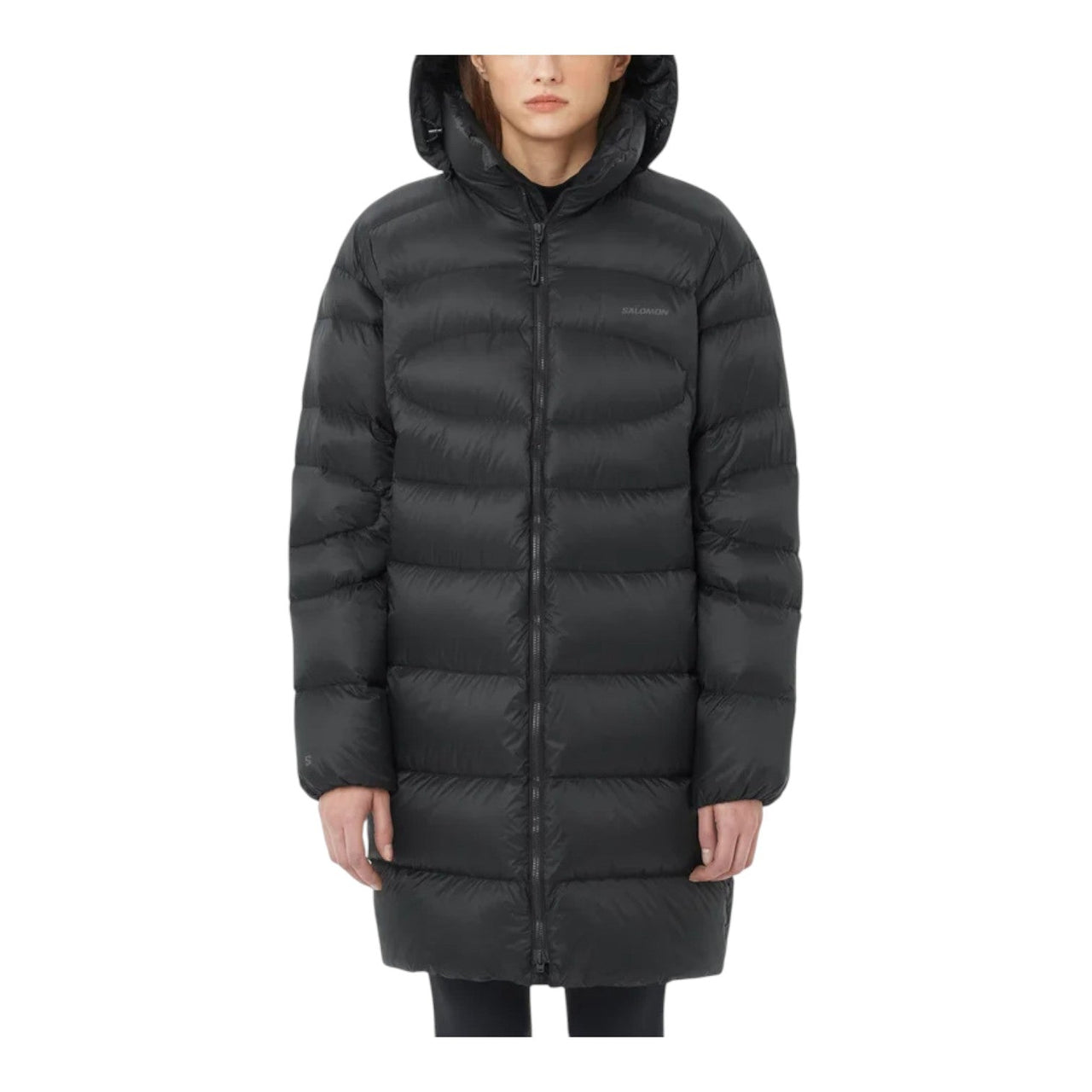 (WMNS) Salomon Outline Novelty Down Hooded Jacket 'Deep Black' C26154