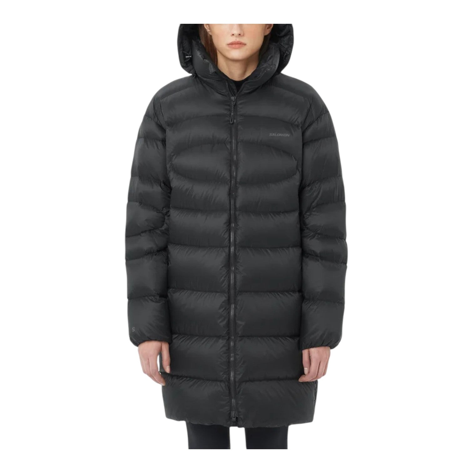 (WMNS) Salomon Outline Novelty Down Hooded Jacket 'Deep Black' C26154