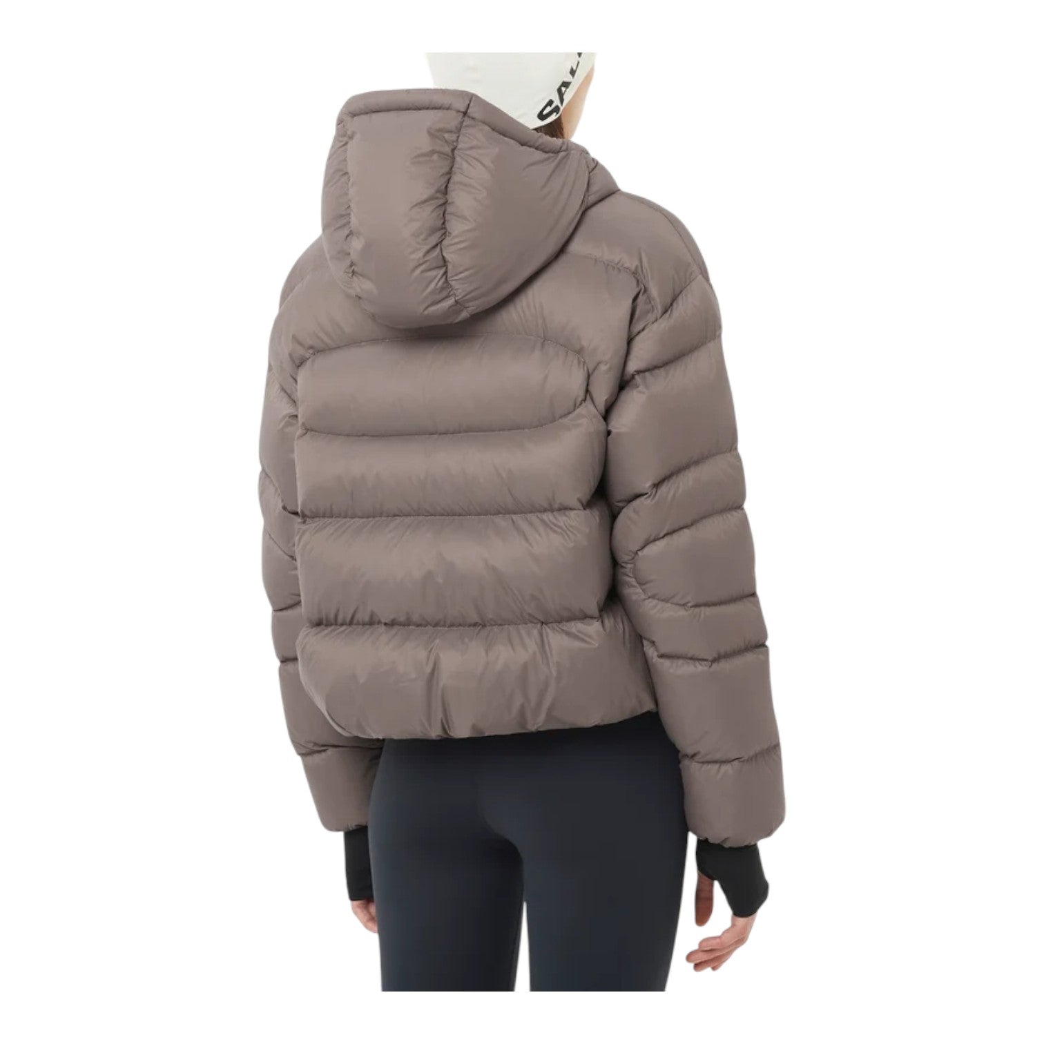 (WMNS) Salomon Outline Novelty Cropped Down Hooded Jacket 'Iron' C26487