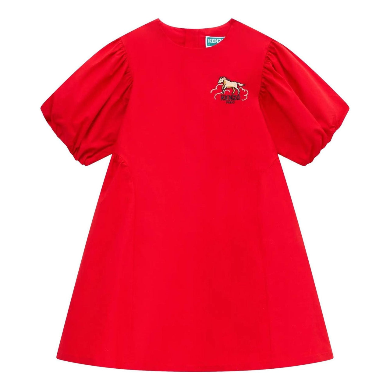 (GS) KENZO Lunar New Year' Embroidered Dress in Poplin 'Medium Red' LG5K61583GIR-21
