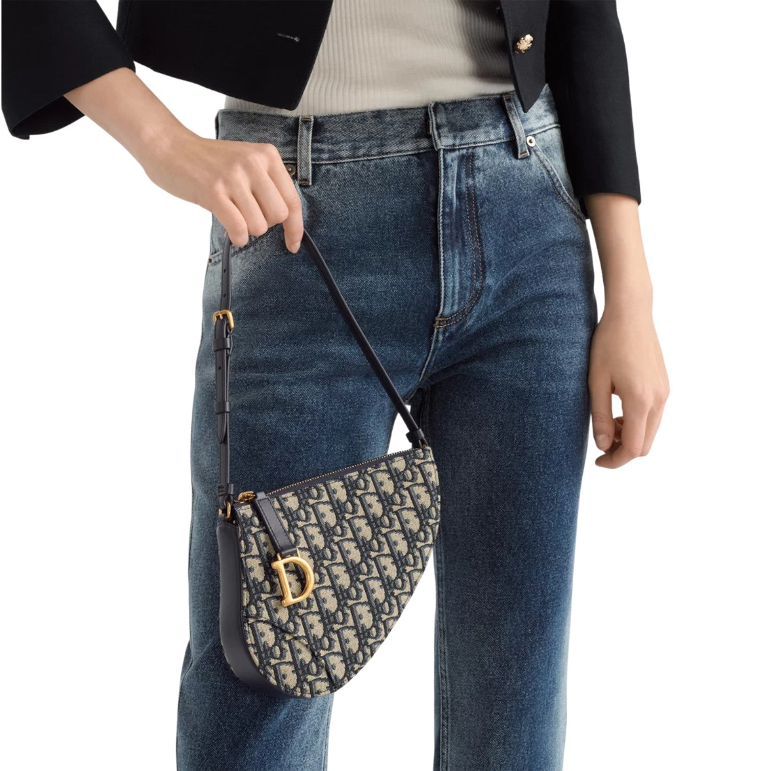 (WMNS) DIOR Saddle Rodeo Pouch 'Blue Oblique Jacquard' S5909CTZQ-M928