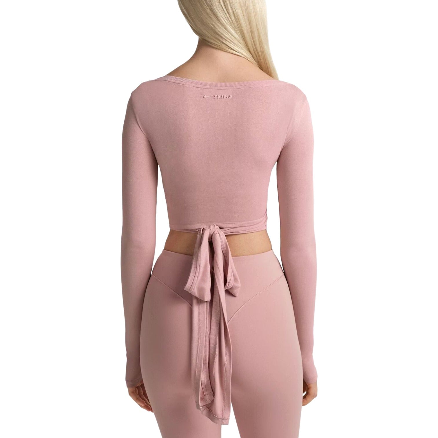 (WMNS) Nike x SKIMS Stretch Knit Wrap Long Sleeve Cropped Top 'Himalayan' LSLSL10088W-HIM