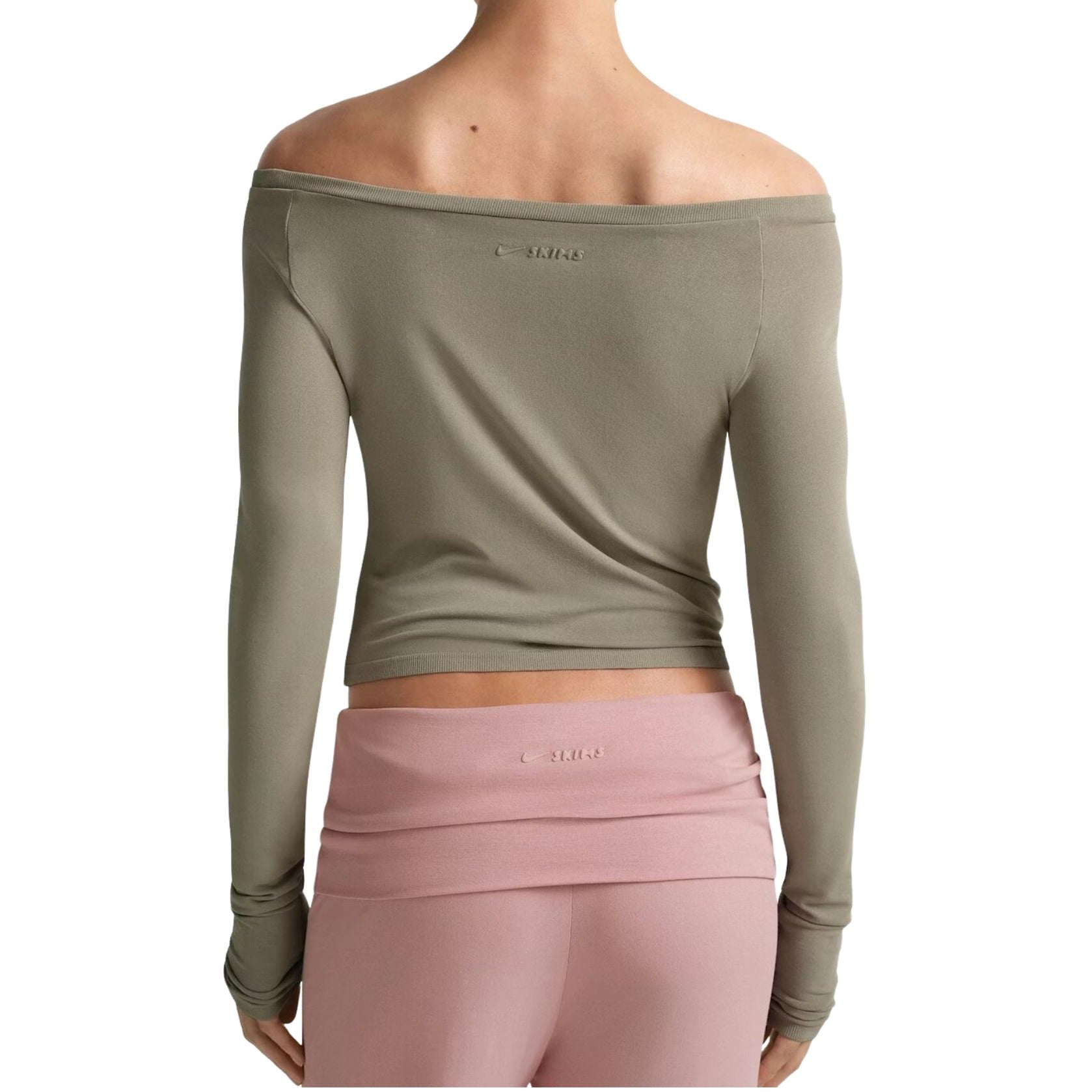 (WMNS) Nike x SKIMS Stretch Knit Off-Shoulder Long Sleeve Top 'Dune' LSLSL10090W-DNE