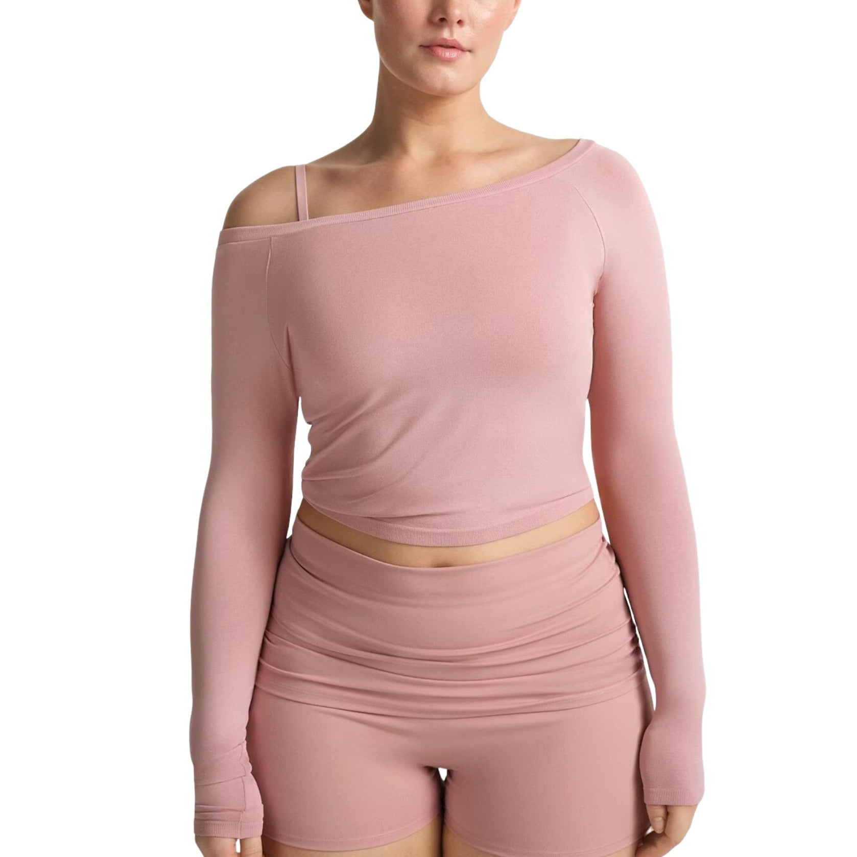 (WMNS) Nike x SKIMS Stretch Knit Off-Shoulder Long Sleeve Top 'Himalayan' LSLSL10090W-HIM