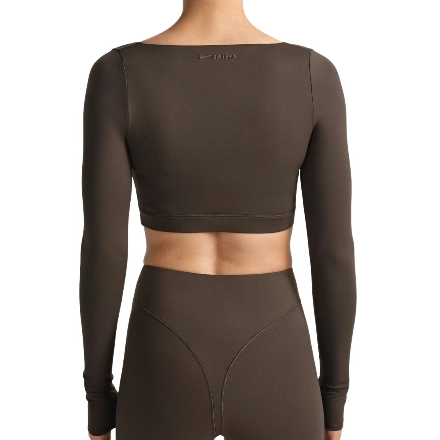 (WMNS) Nike x SKIMS Matte Wrap Long Sleeve Cropped Top 'Dark Sepia' LSLSL9692W-DSP