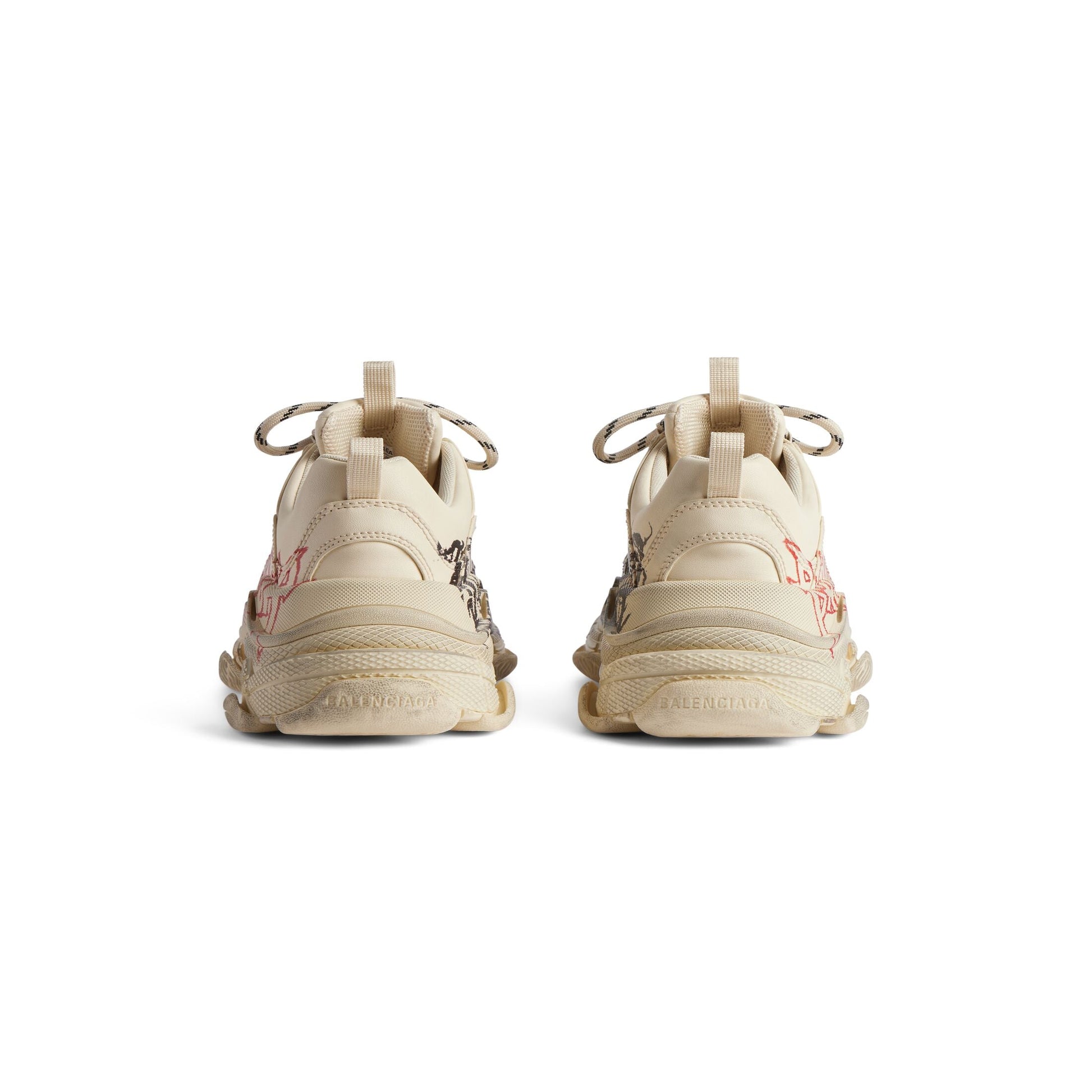 (WMNS) Balenciaga Triple S Diy Metal 'Beige Red Black' 524039W2FAY9016