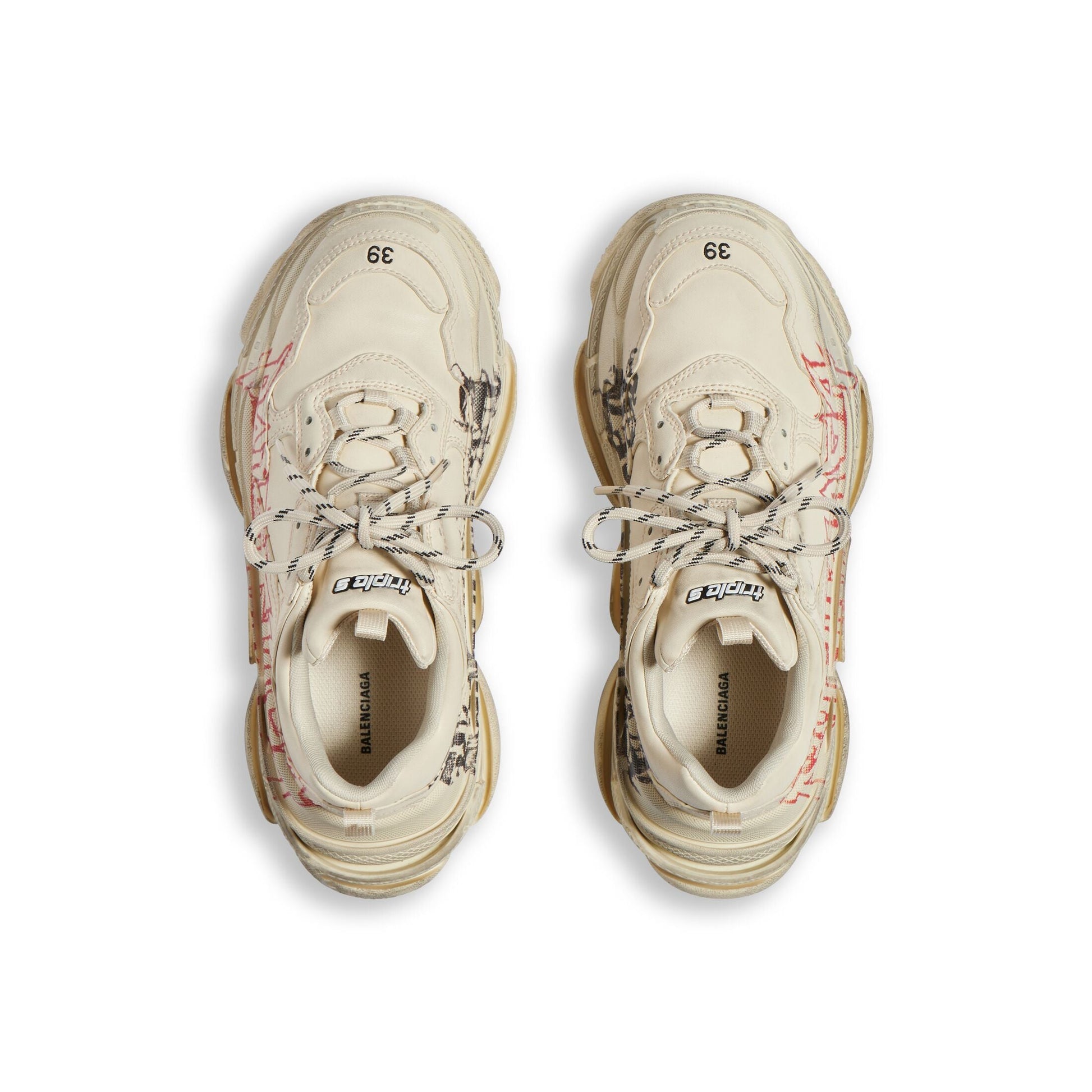 (WMNS) Balenciaga Triple S Diy Metal 'Beige Red Black' 524039W2FAY9016