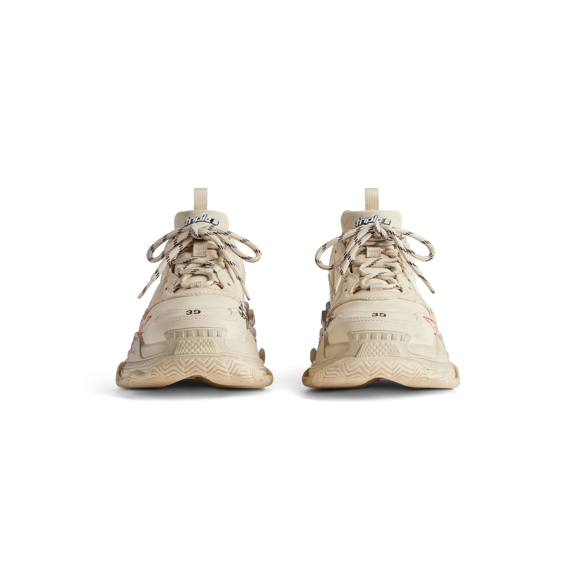 (WMNS) Balenciaga Triple S Diy Metal 'Beige Red Black' 524039W2FAY9016