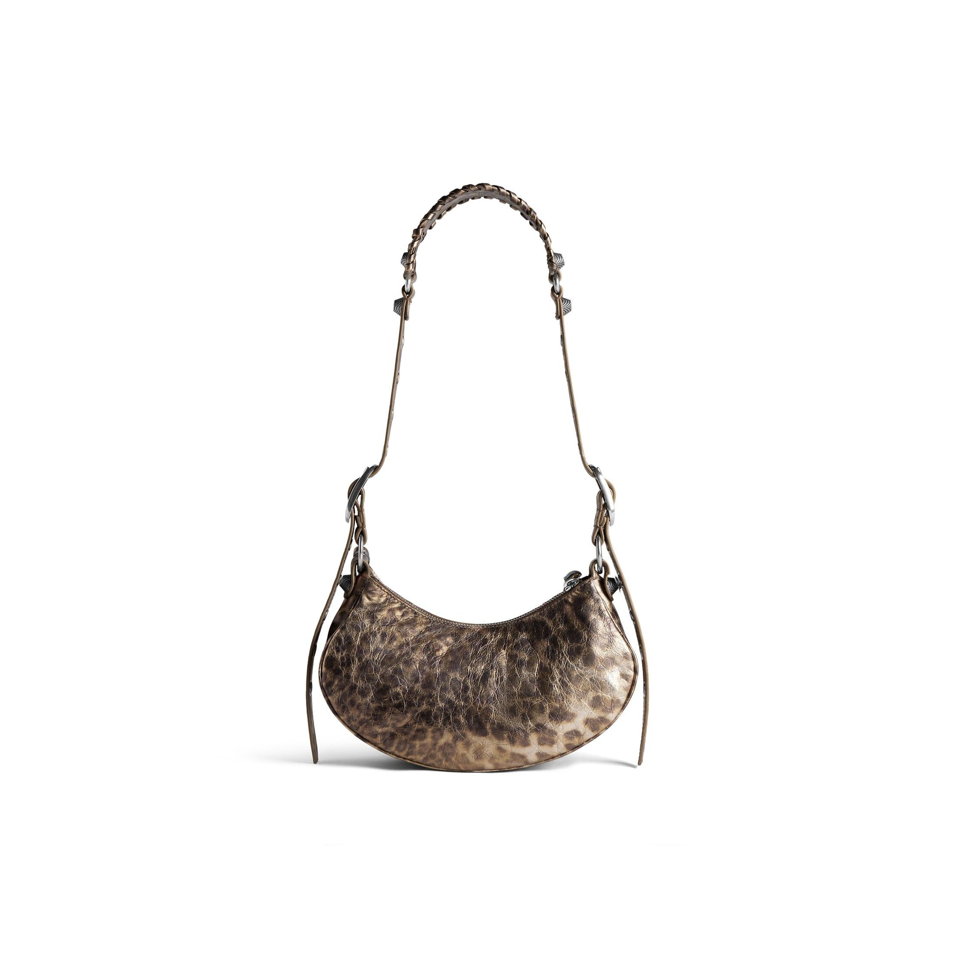 (WMNS) Balenciaga Le Cagole XS Shoulder Bag Metallized With Leopard Print 'Brown' 6713092AAV72529