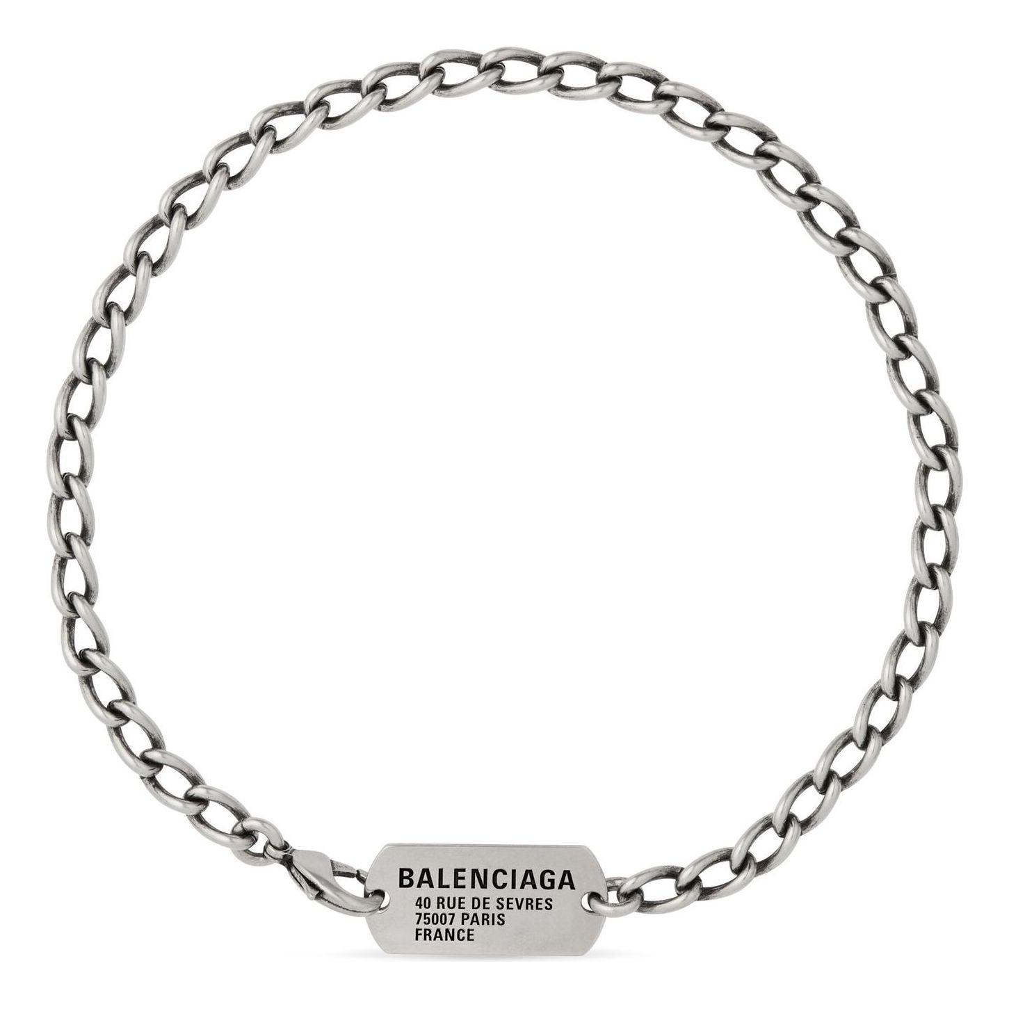 Balenciaga Tags Choker 'Antique Silver' 748072TZ99I0911