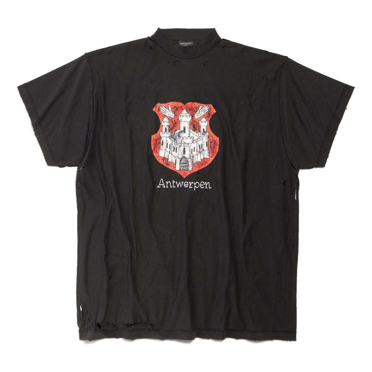 Balenciaga Antwerpen Inside-out T-shirt Oversized 'Black' 787358TQVP71083