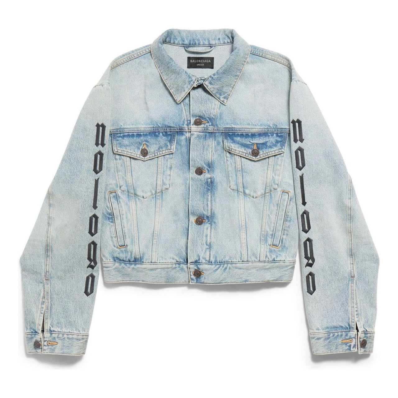 (WMNS) Balenciaga Nologo Small Fit Jacket 'Light Blue' 793893TDW144141