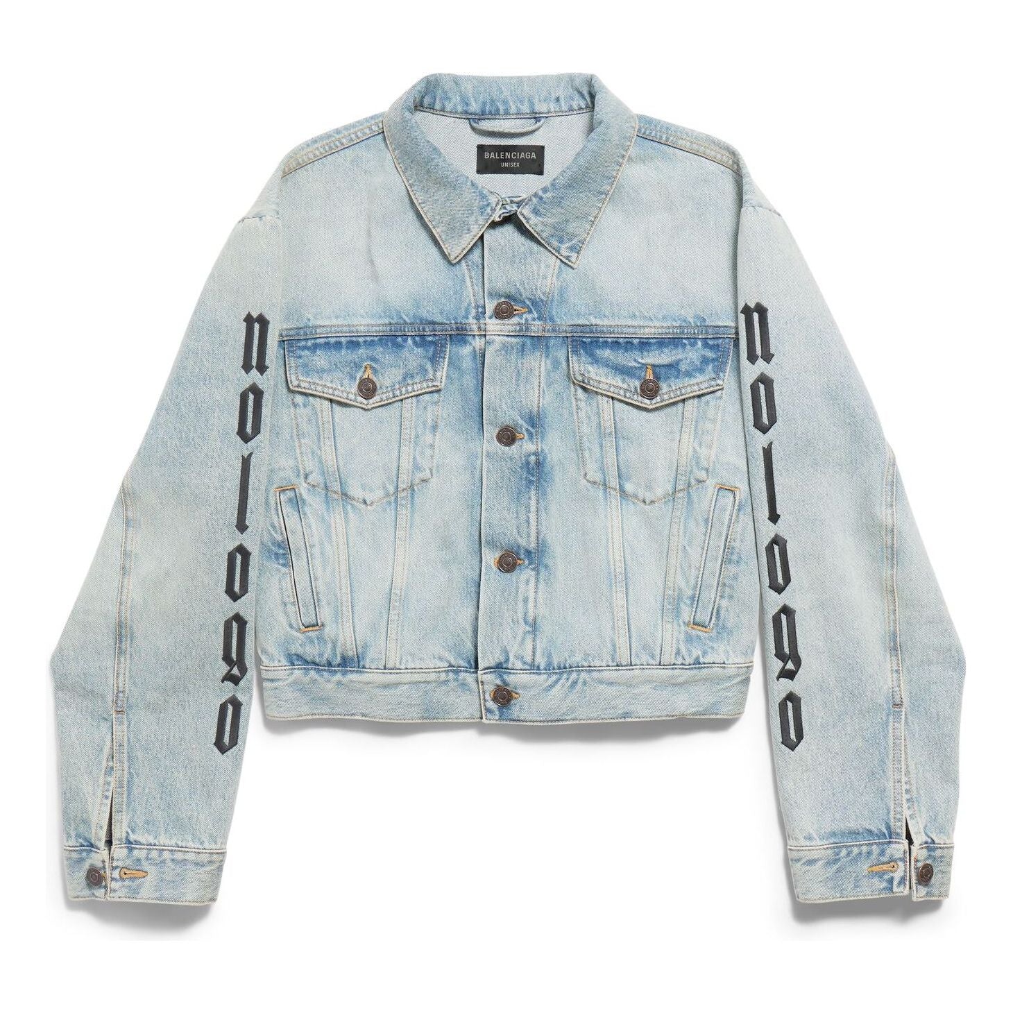 (WMNS) Balenciaga Nologo Small Fit Jacket 'Light Blue' 793893TDW144141