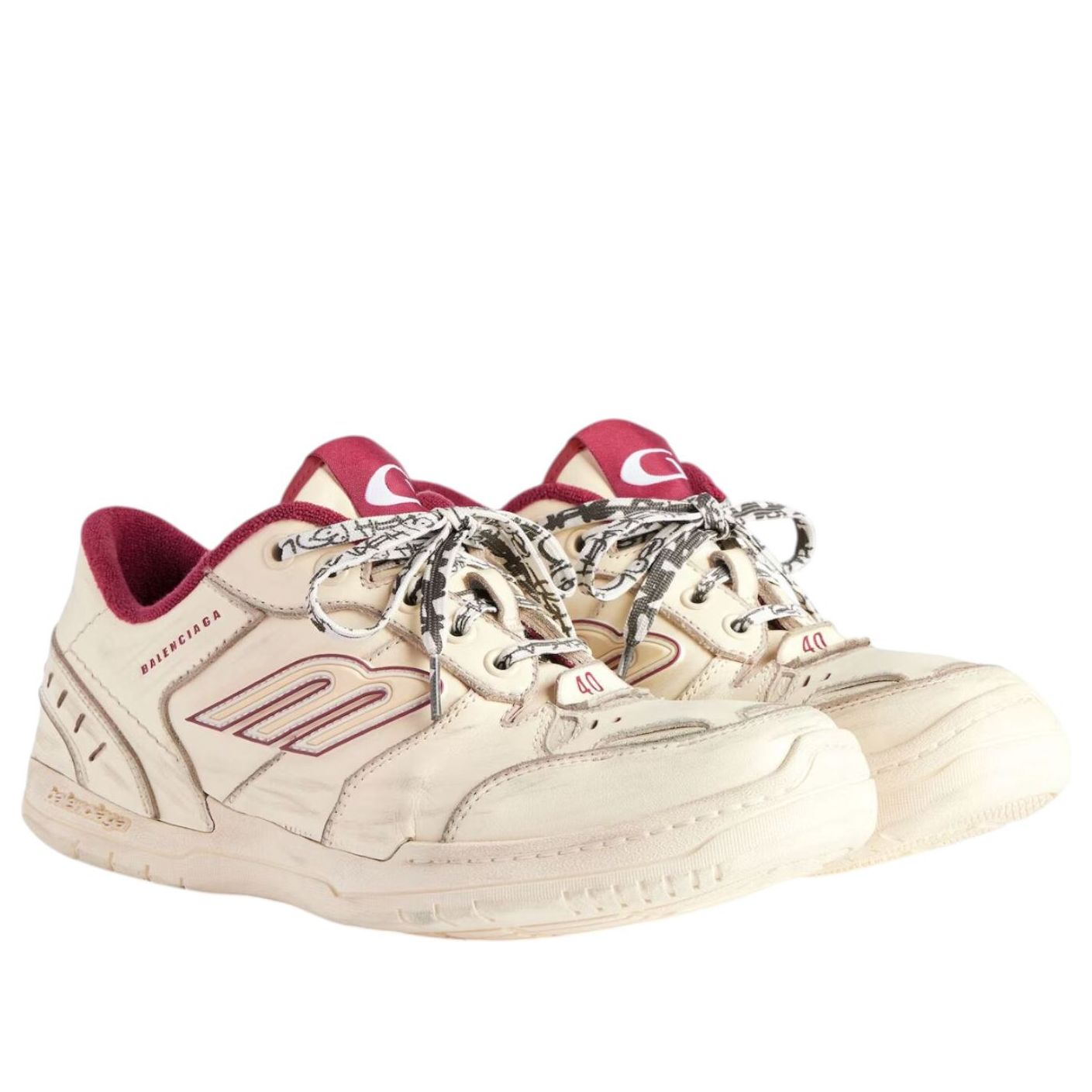 Balenciaga Hamptons Worn-out 'Off White Red' 841765WCURS9960