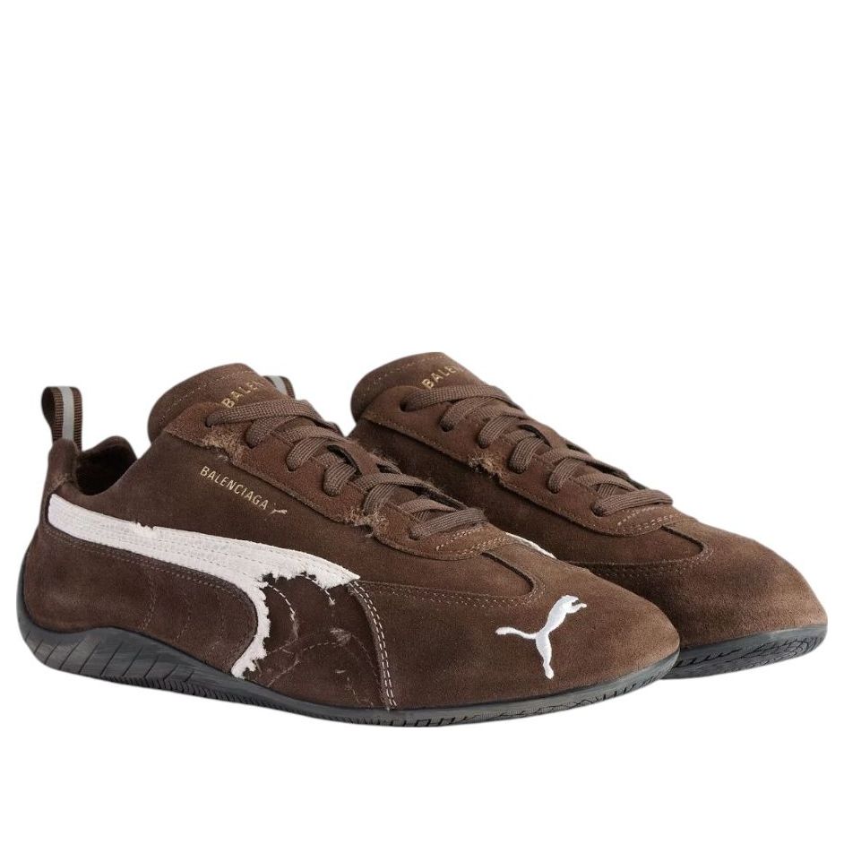 Balenciaga x Puma Speedcat Suede 'Distressed Brown White' 847146WSDSD2910