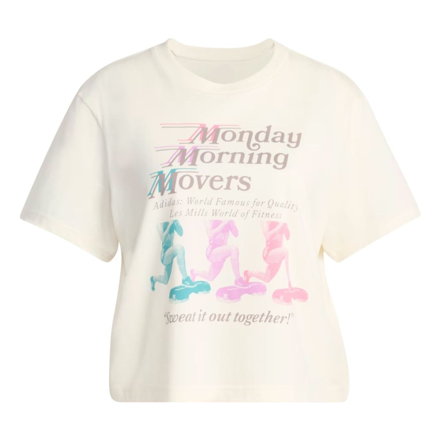 (WMNS) adidas x Les Mills Movers Graphic T-Shirt 'Off White' KS0086