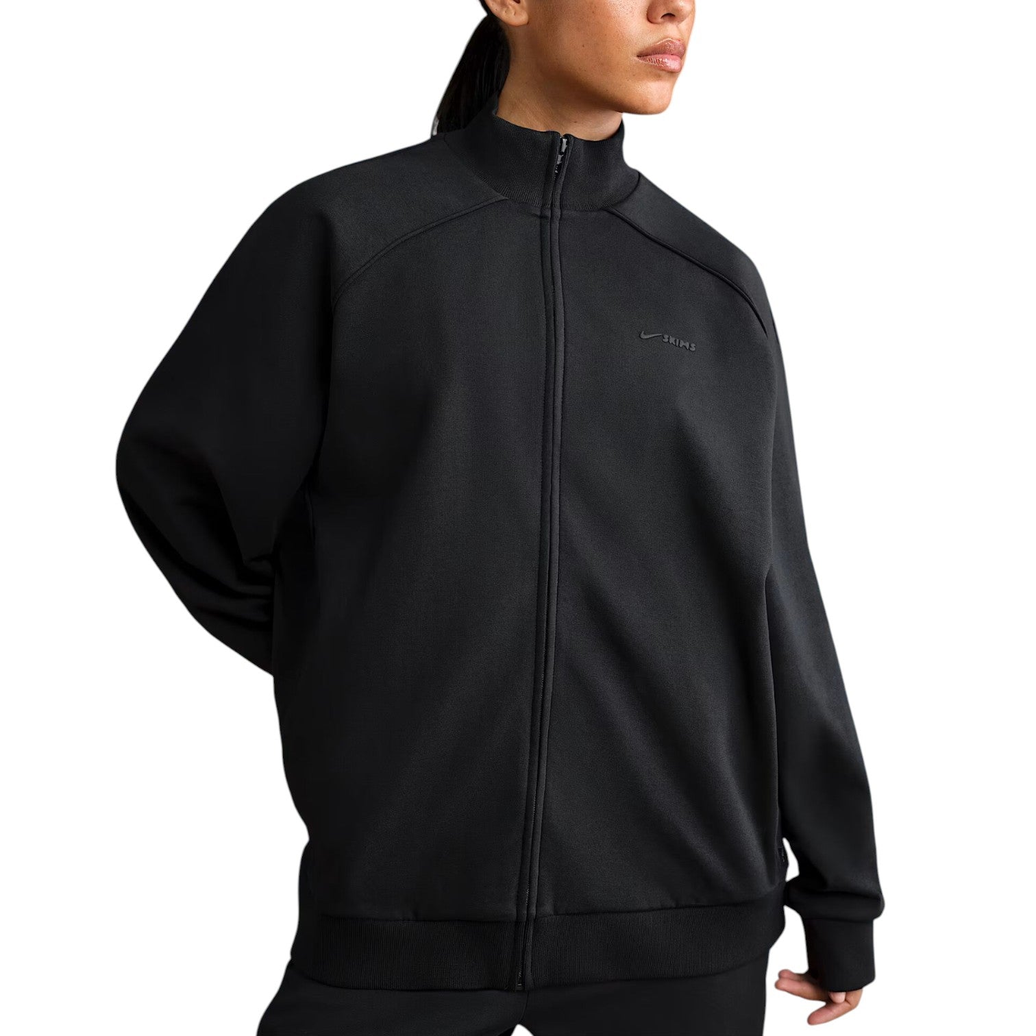 (WMNS) Nike x SKIMS Matte Tricot Oversized Full-Zip Track Jacket 'Obsidian' TPZUP4885-OBD