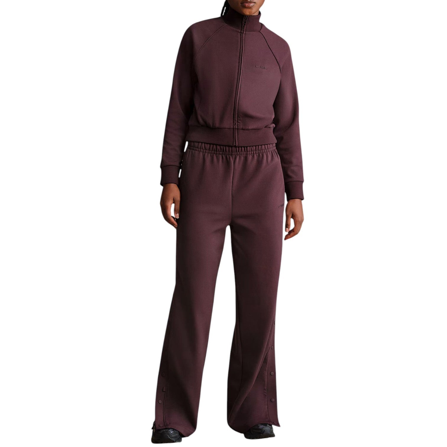 (WMNS) Nike x SKIMS Matte Tricot Side-Snap Pants 'Currant' BOWLG3533-CUR