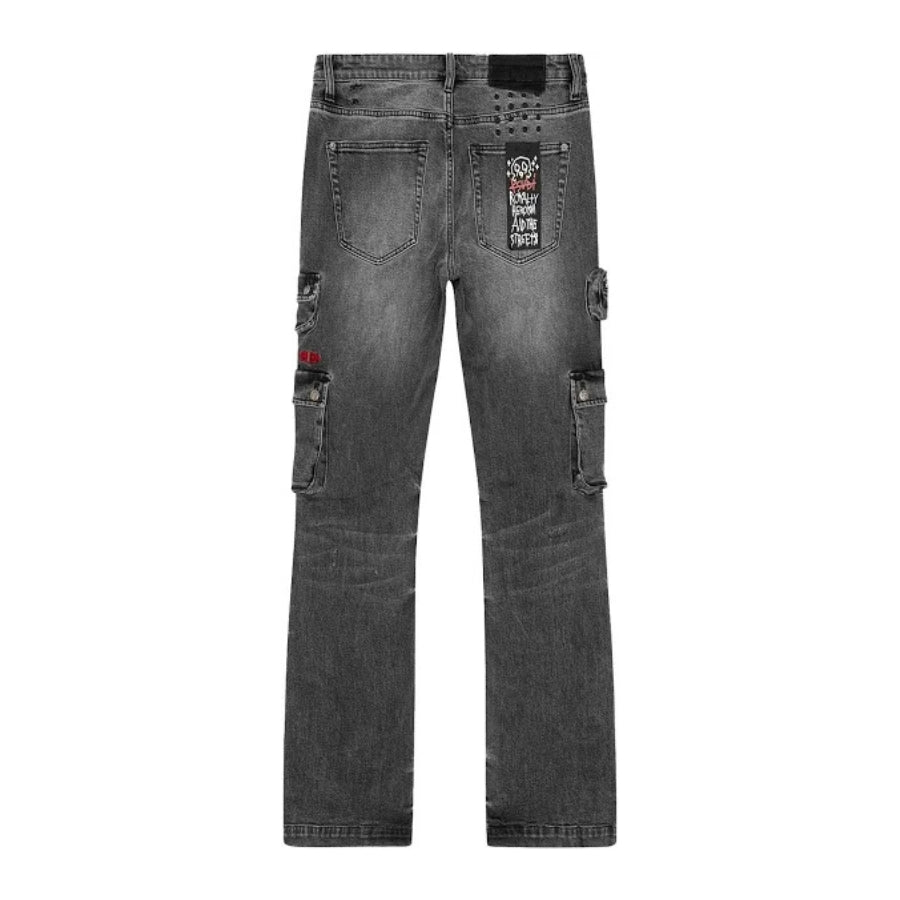 Ksubi x 999 Juice Wrld Cargo Jeans 'Washed Black' MJW23DJ001