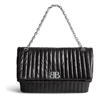 (WMNS) Balenciaga Monaco Large Chain Bag Quilted 'Black' 7659332AASE1000