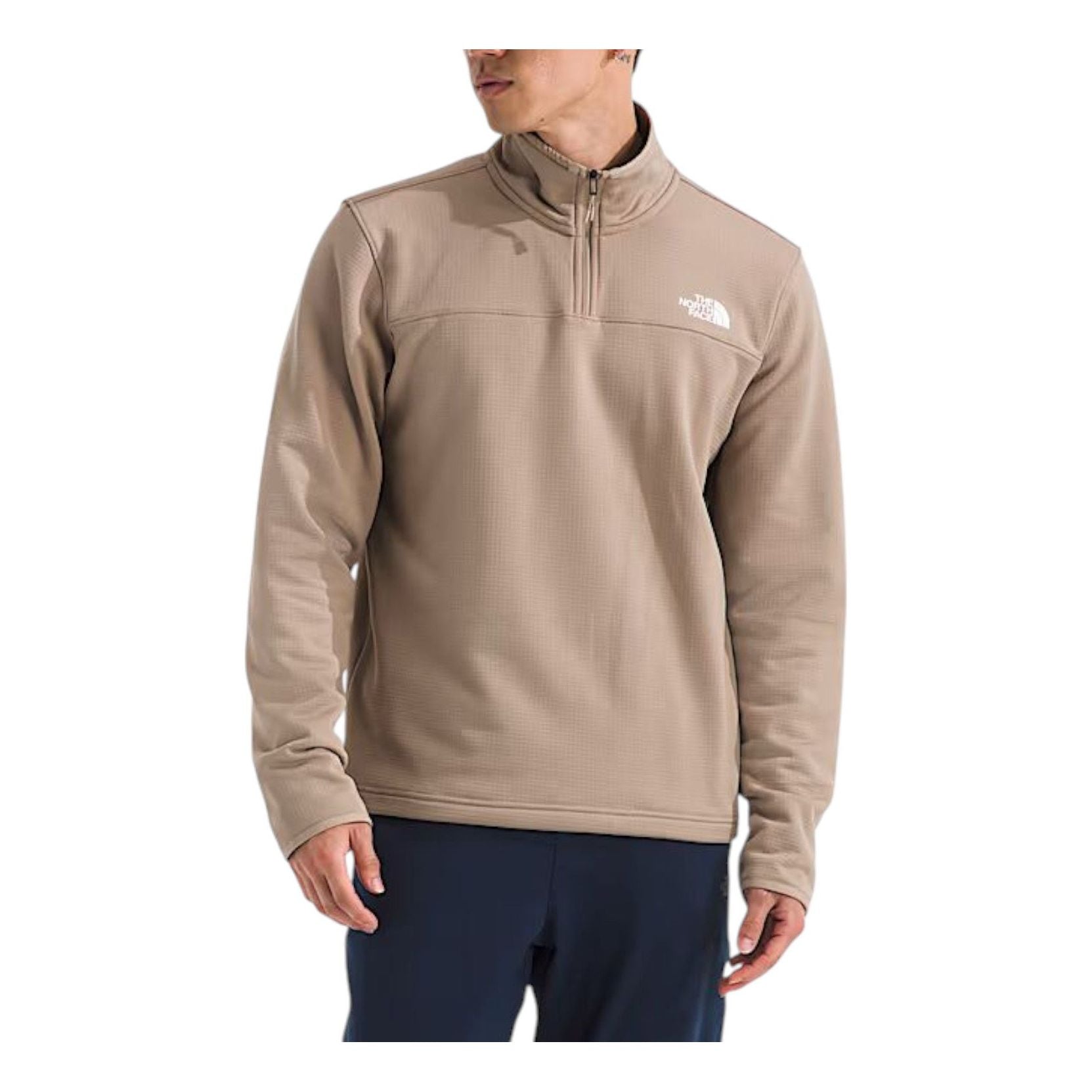 THE NORTH FACE Cedar Trail Grid Fleece ¼-Zip Jacket 'Mushroom Grey' NF0A8AZEBOX