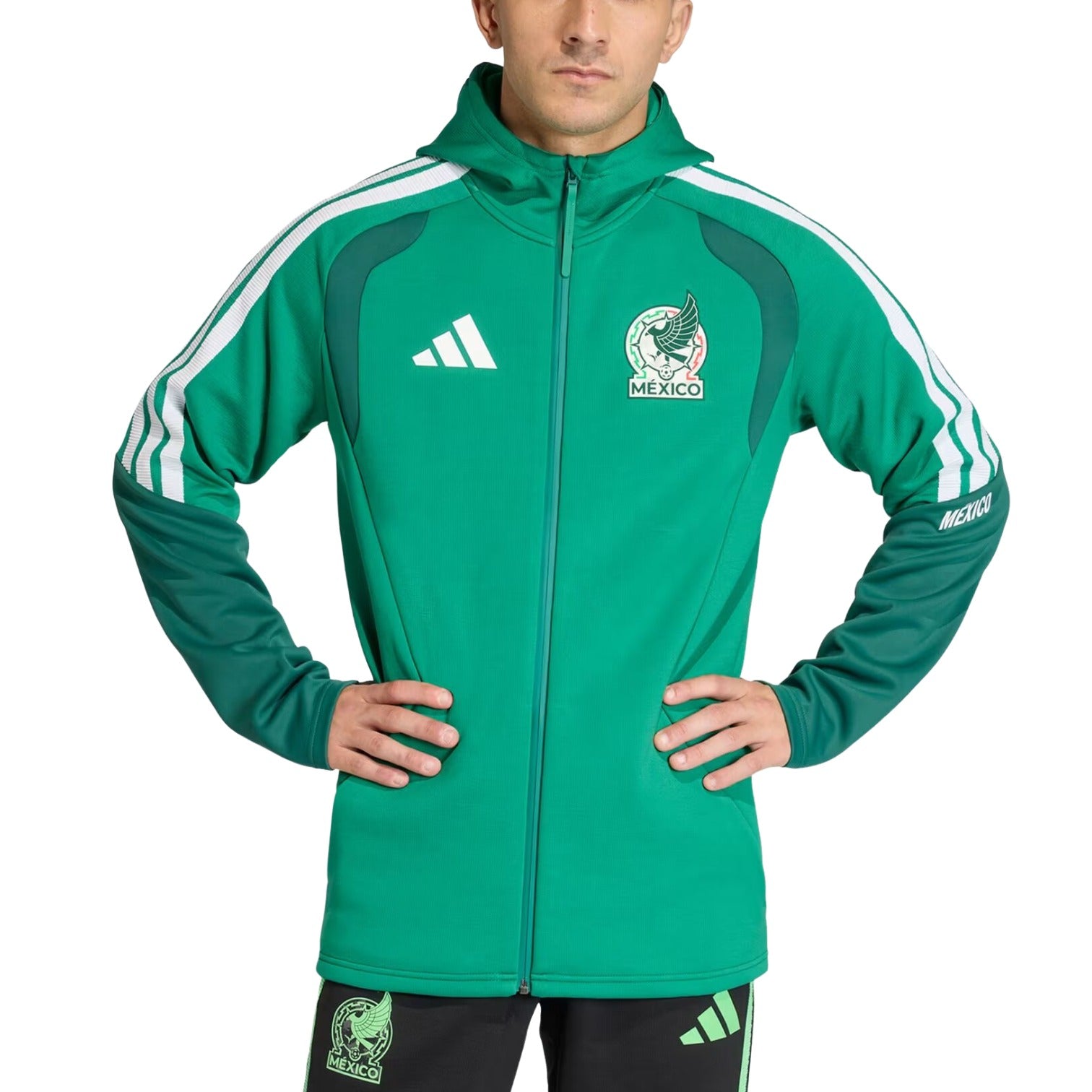 adidas Mexico 26 Tiro Pro Hoodie 'Bold Green' KD6707