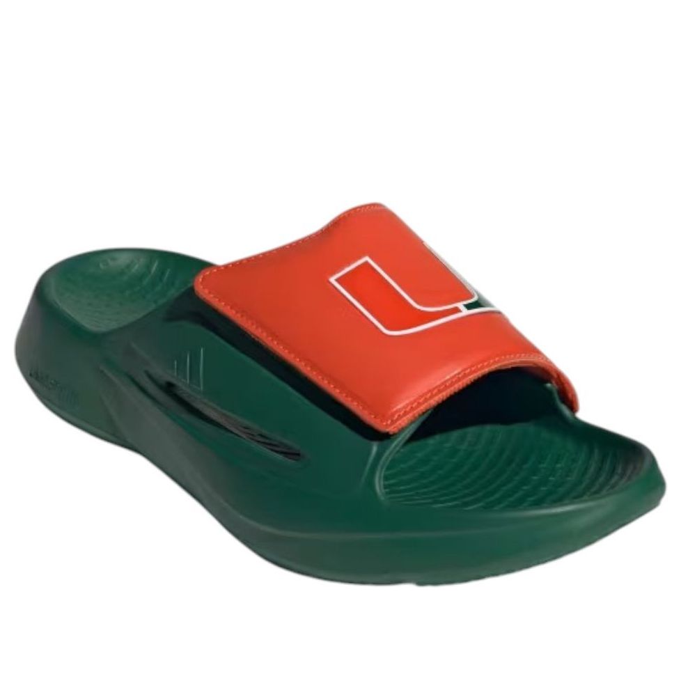 adidas x NCAA Lightblaze Slide Asia Sizing 'Miami Hurricanes' IH7117