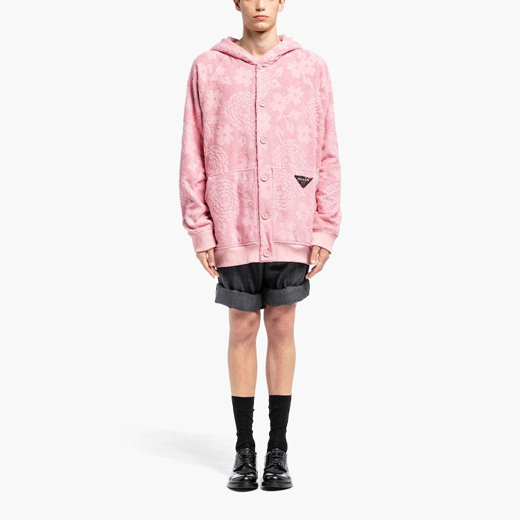 PRADA 2000s Floral Jacquard Hoodie