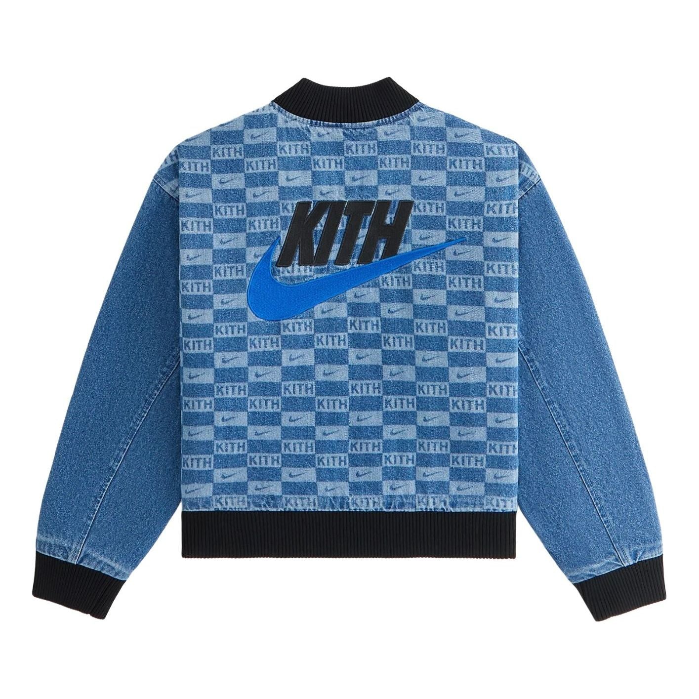 (PS) KITH x Nike Denim Laser Etched Varsity Jacket 'Mystic Navy' NKIO4898-461