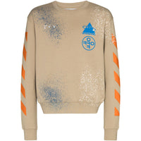 Off-White x Browns 50 Mens Paint-Splatter Round Neck Sweatshirt OMBA025G20FLE001