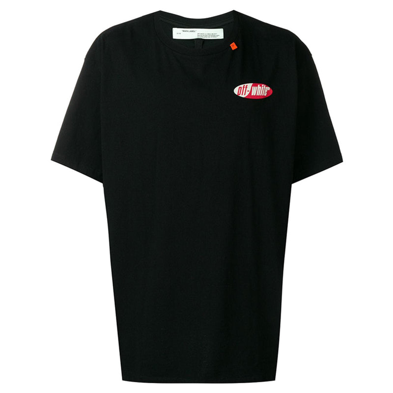 Off-White Slim Fit Split Logo Print T-Shirt /White/Red OWKC038-1020