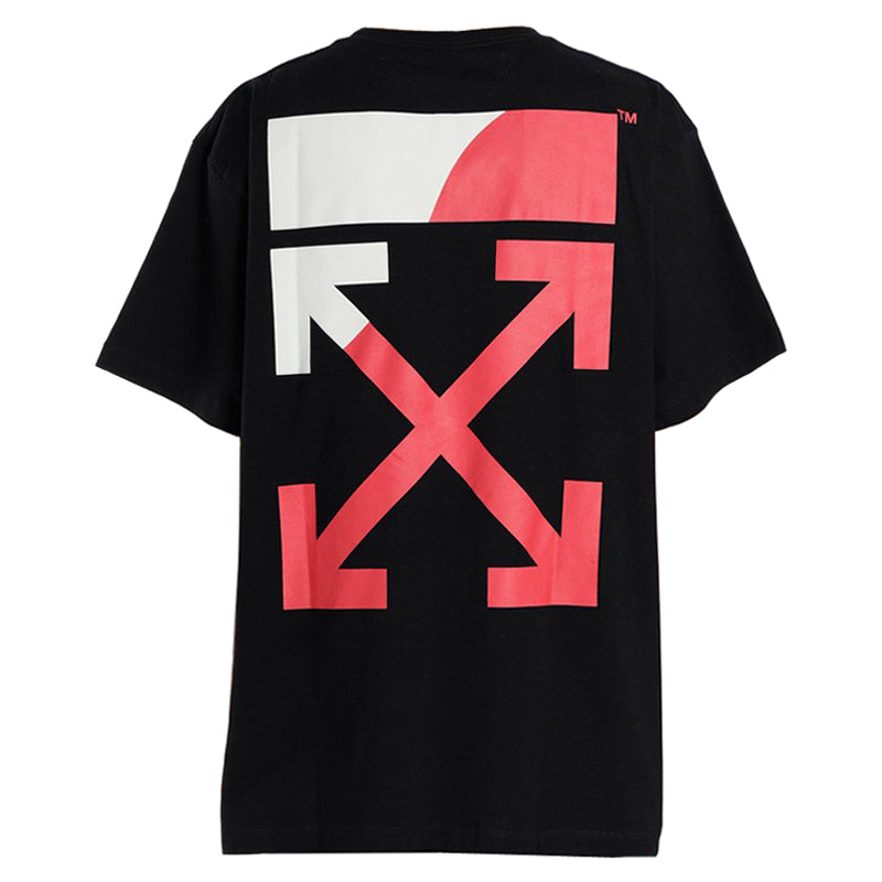 Off-White Slim Fit Split Logo Print T-Shirt /White/Red OWKC038-1020