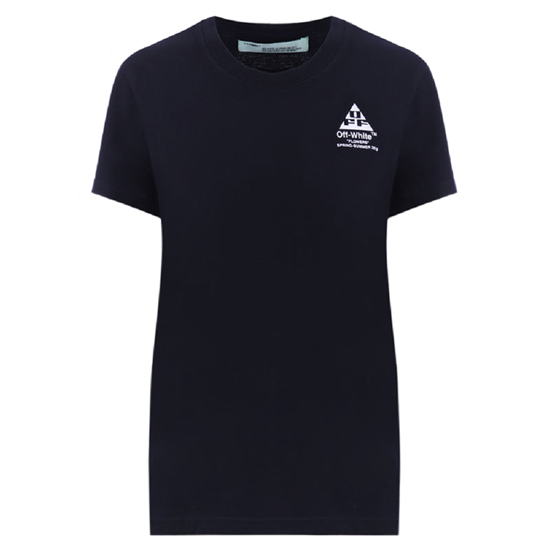 (WMNS) Off-White Carryover Fitted Tee 'Black Flower Pattems' OWKC040-1001