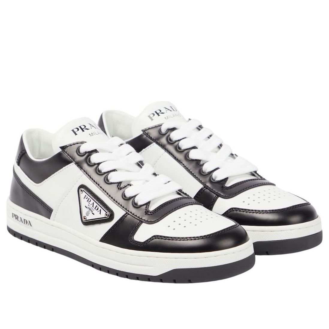 (WMNS)  PRADA SS26  Logo Leather Sneakers 'Black White' 1E792M-3LPI-F0964