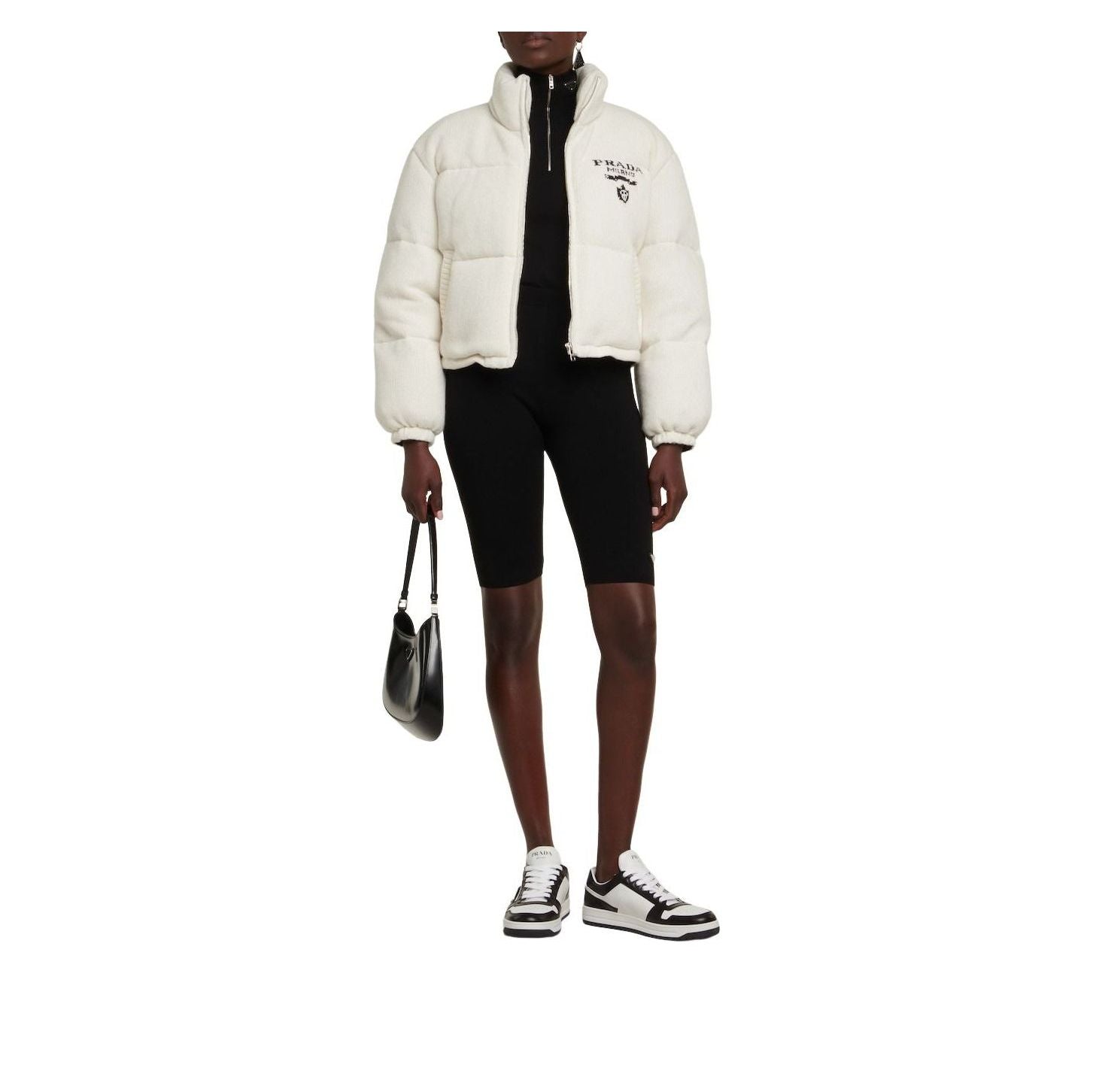 (WMNS)  PRADA SS26  Logo Leather Sneakers 'Black White' 1E792M-3LPI-F0964