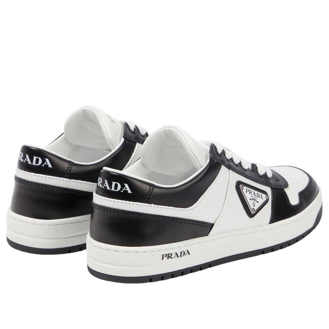 (WMNS)  PRADA SS26  Logo Leather Sneakers 'Black White' 1E792M-3LPI-F0964