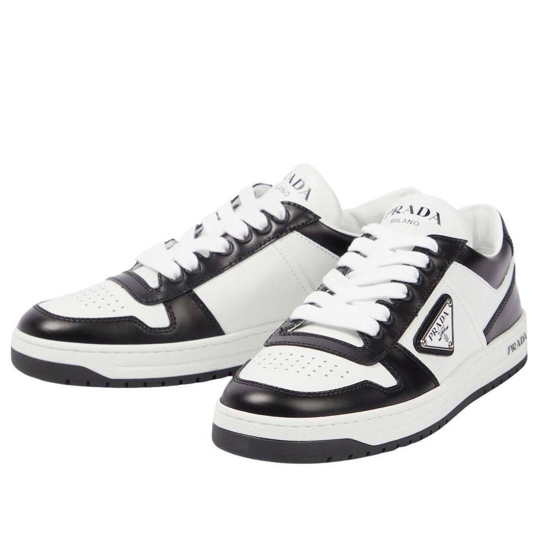 (WMNS)  PRADA SS26  Logo Leather Sneakers 'Black White' 1E792M-3LPI-F0964