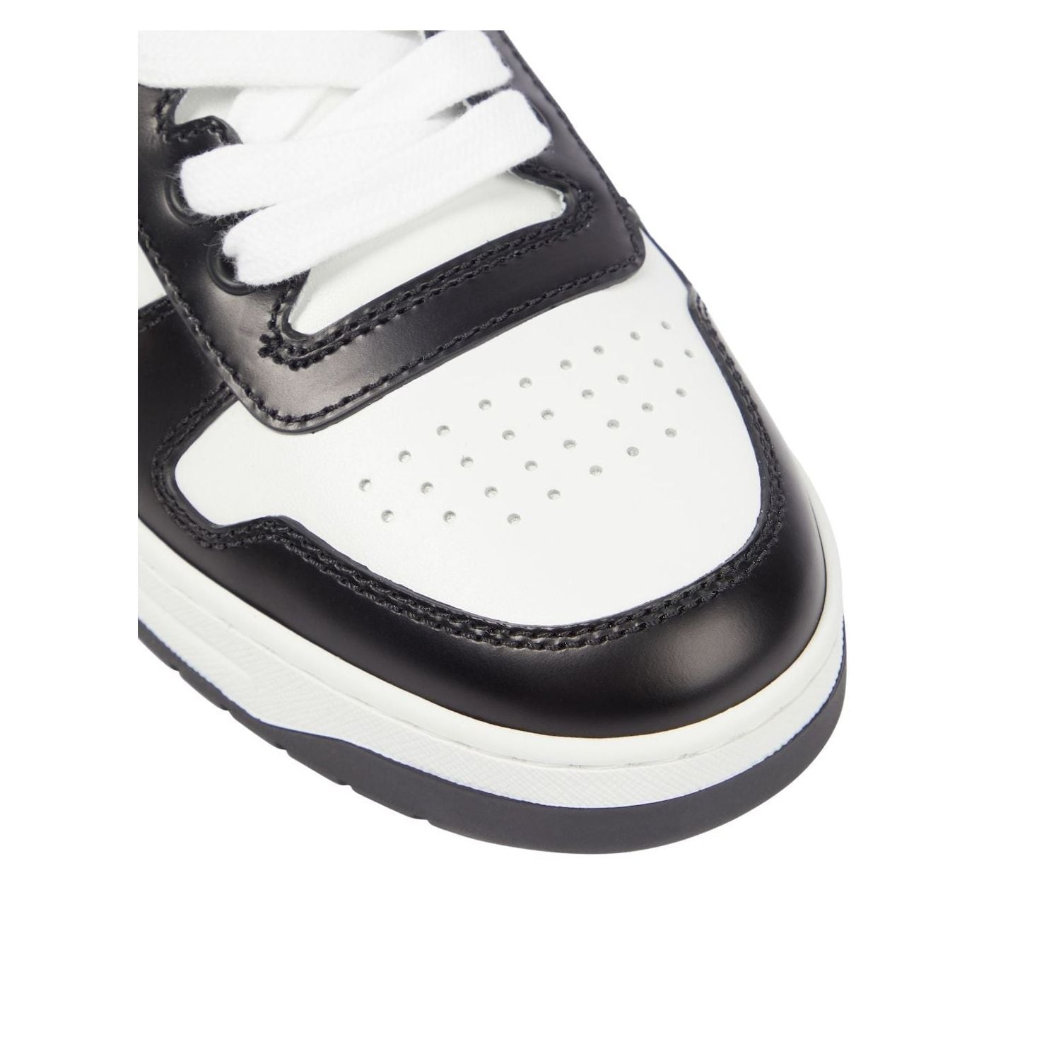 (WMNS)  PRADA SS26  Logo Leather Sneakers 'Black White' 1E792M-3LPI-F0964