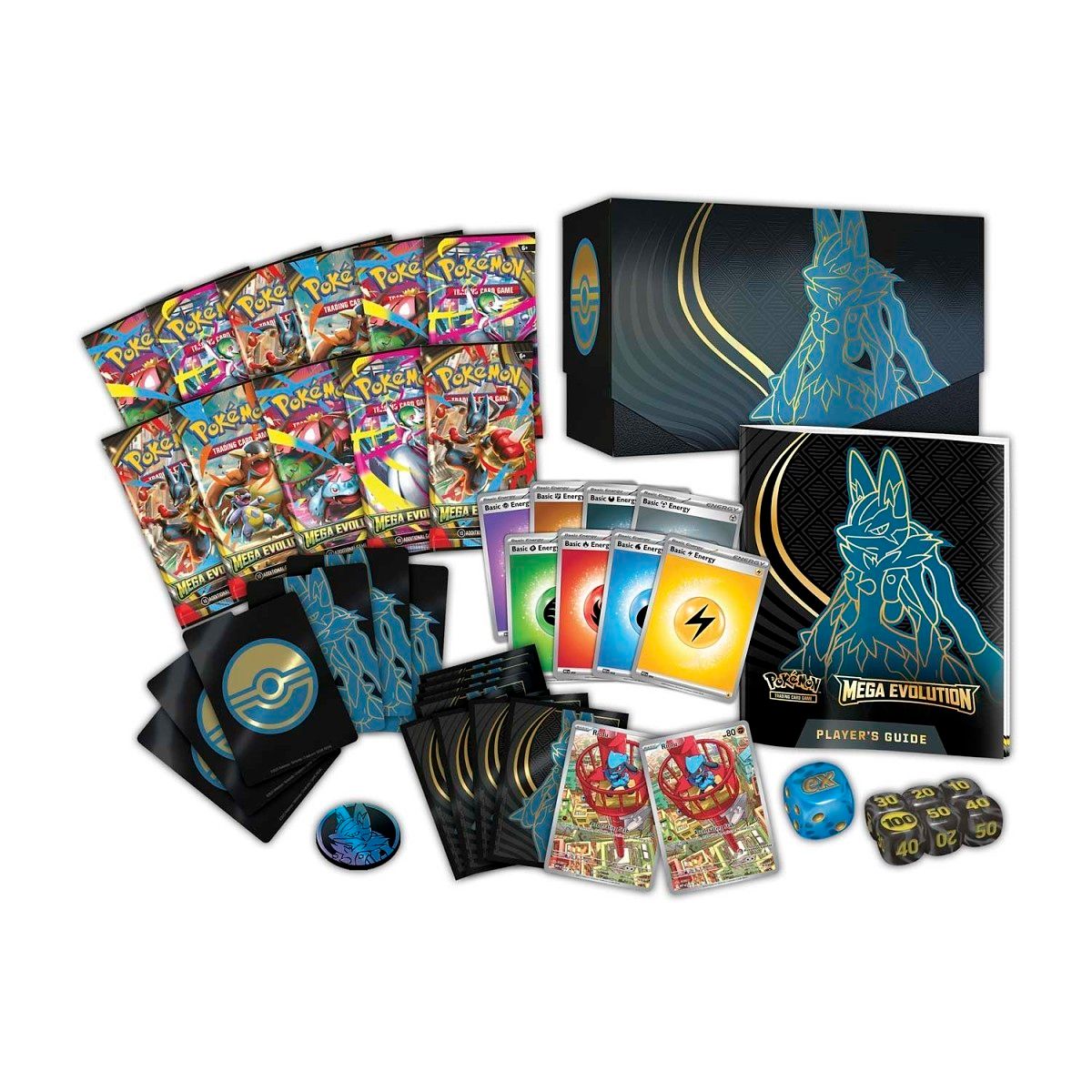 Pokemon Card Eng. 2025 Pokemon ME01: Mega Evolution Pokemon Center Exclusive Elite Trainer Box 'Mega Lucario' 10-10047-108