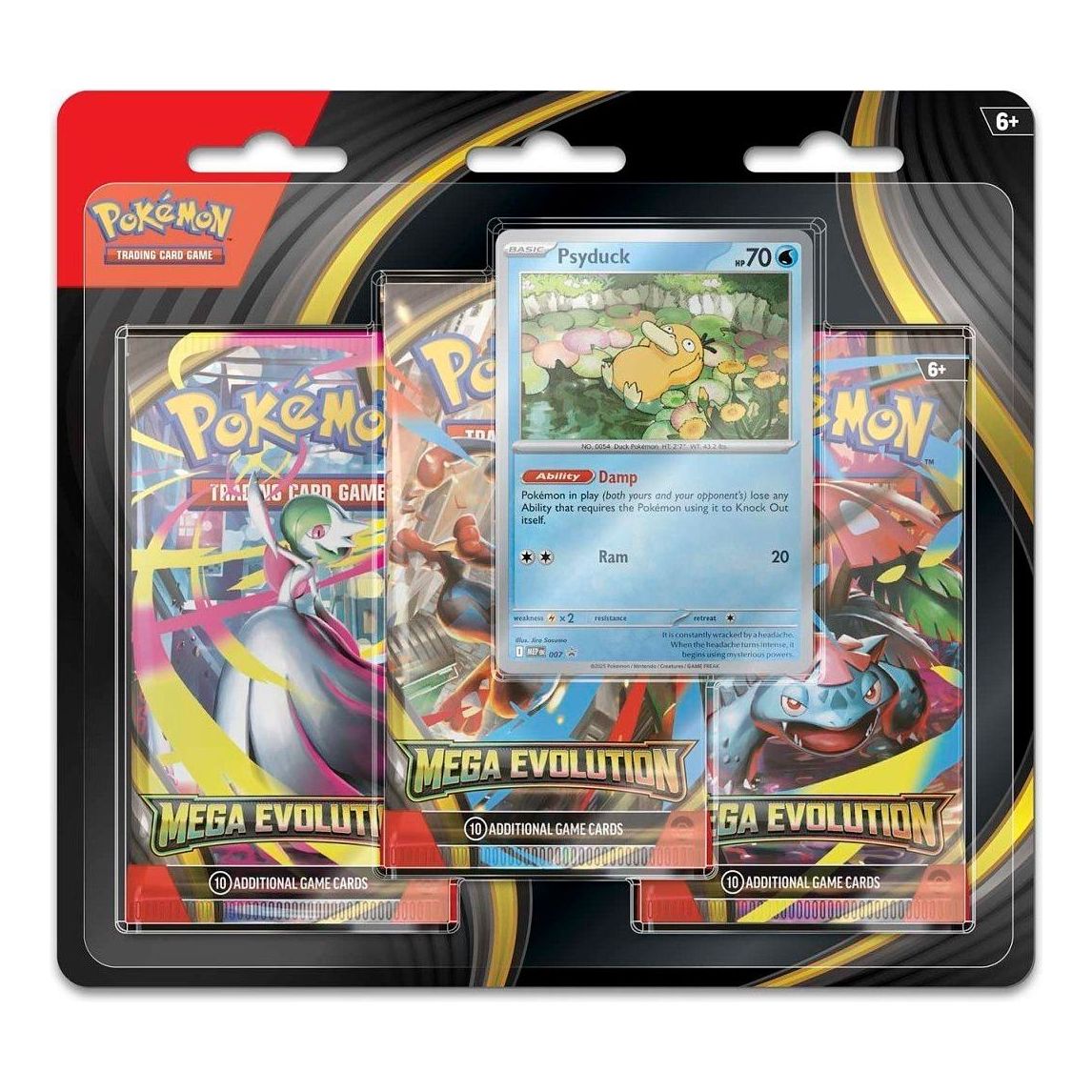 Pokemon Card Eng. 2025 Pokemon ME01: Mega Evolution 3 Packs Blister 'Psyduck' 10-10050-108