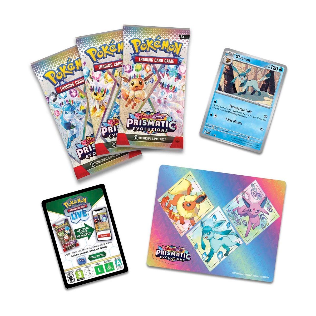Pokemon Card Eng. 2025 Pokemon SV: Prismatic Evolutions Tech Sticker Collection Box 'Glaceon' 10-10022-103