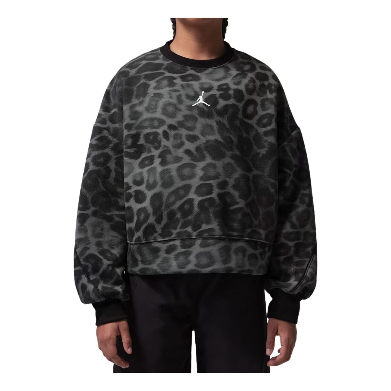 (GS) Air Jordan Perform Sport Dri-FIT Printed Crew 'Black' 45F584-023