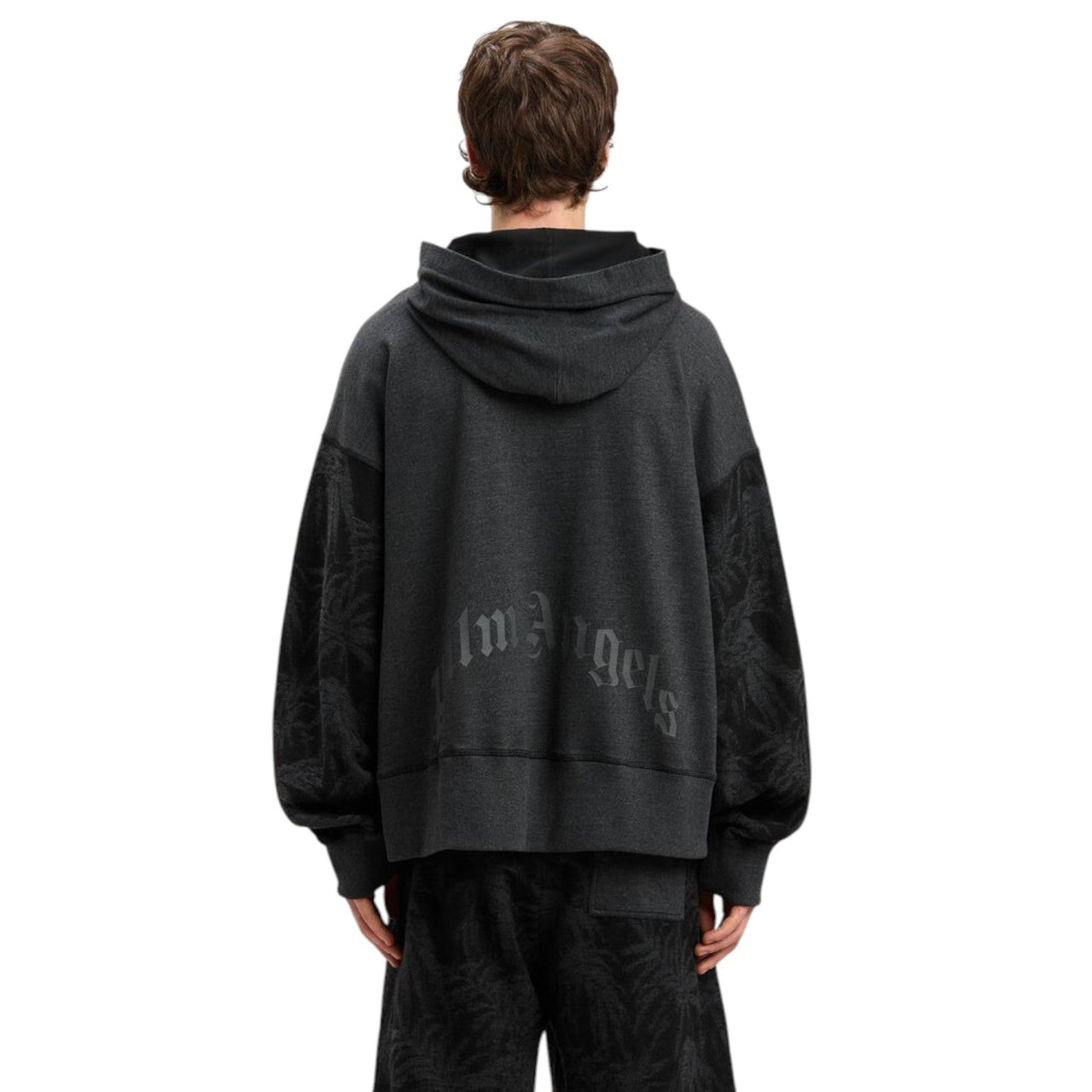 Palm Angels Palms Curved Logo Hoodie 'Gray' PMBB169S25FAB0011009